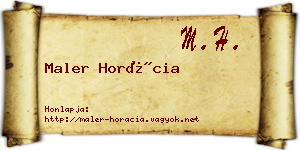 Maler Horácia névjegykártya